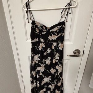 Petal & Pup Black Floral Midi Dress